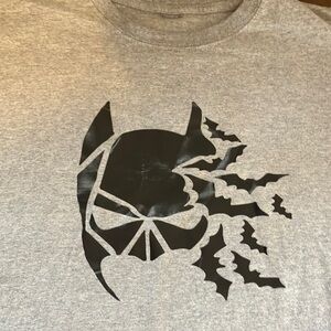 Gray‎ T-Shirt with Black Batman Graphic